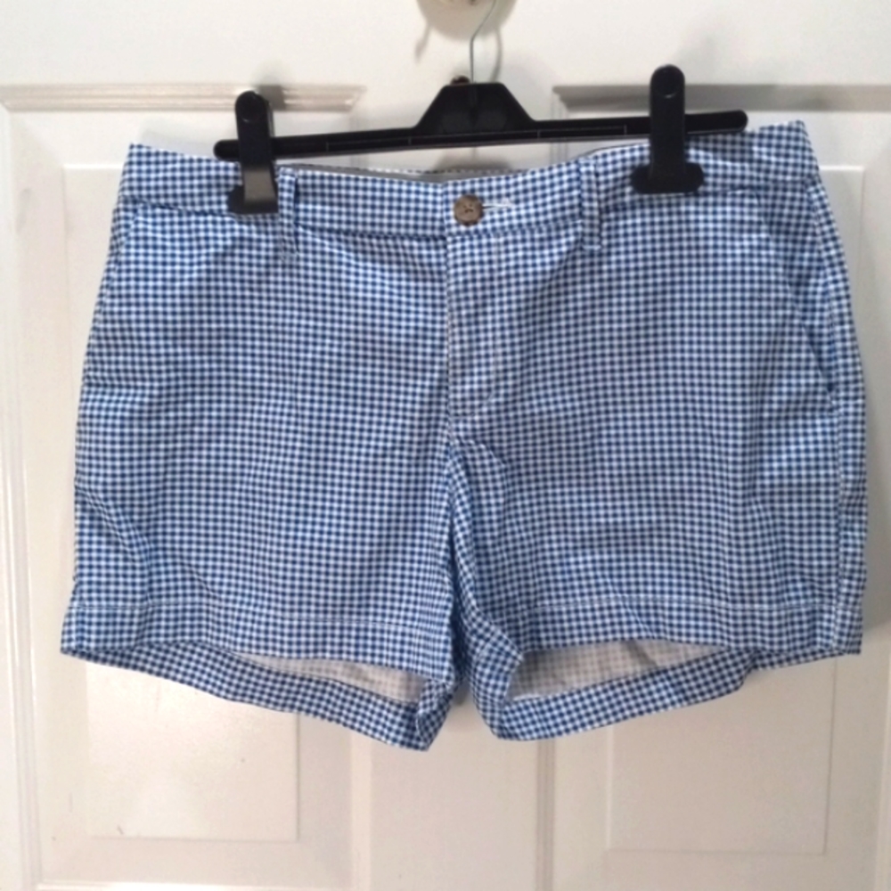 Old Navy Sz 8, Blue/White Checked Shorts, High rise